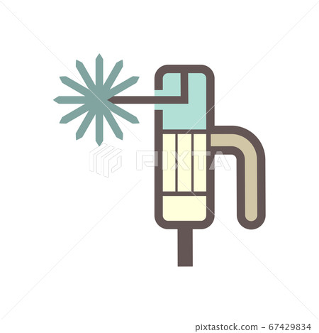 Welding torch and sparkle vector icon design on 67429834