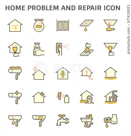 Home problem and repair service vector icon set 67429881