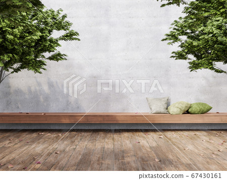 Minimal loft style outdoor terrace 3d render 67430161