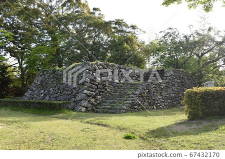 Ruins of Futamata castle tower 67432170