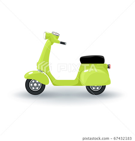 Green vintage scooter isolated Green vintage scooter isolated 67432183