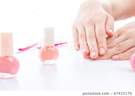 指甲護理美甲師自我治療美女形象 67433179