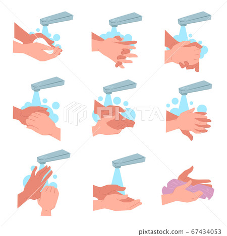 Advice on how to wash and dry hands 67434053