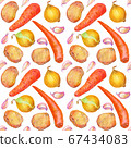 Seamless pattern with vegetables. 67434083