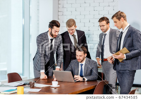 business team brainstorming in office 67434585