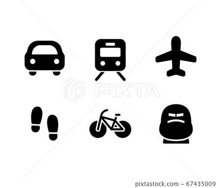 Set of transportation icons/Simple/Silhouette/Vehicles 67435009