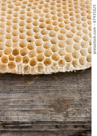 Section of wax honeycomb from beehive on the Section of wax honeycomb from beehive on the 67435825