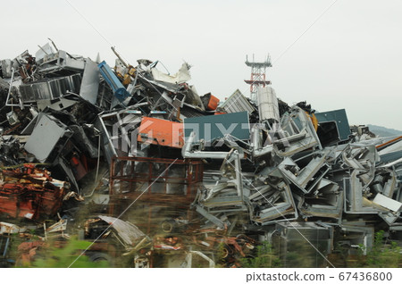 Mountain of iron scrap Mountain of iron scrap 67436800