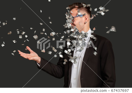 business trick fraud scheme fooled man confetti 67437697