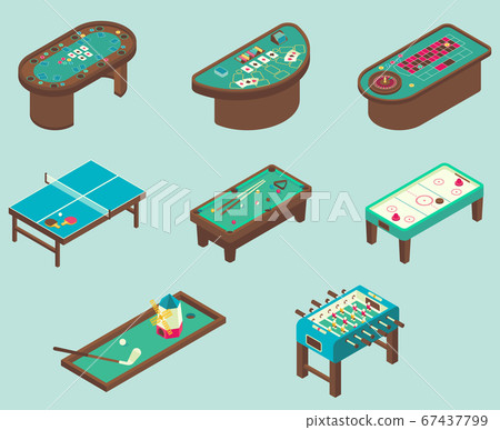 Table game vector flat isometric icon set 67437799