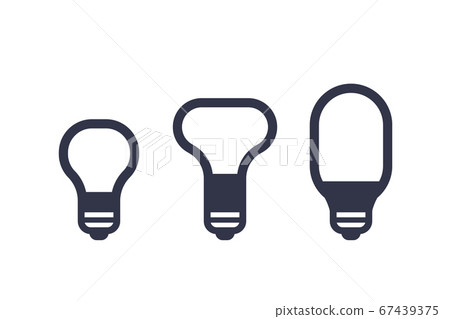 led light bulb icons on white 67439375