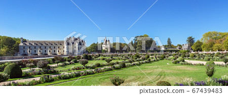 Chateau de Chenonceau and garden in the Loire Valley - France 67439483