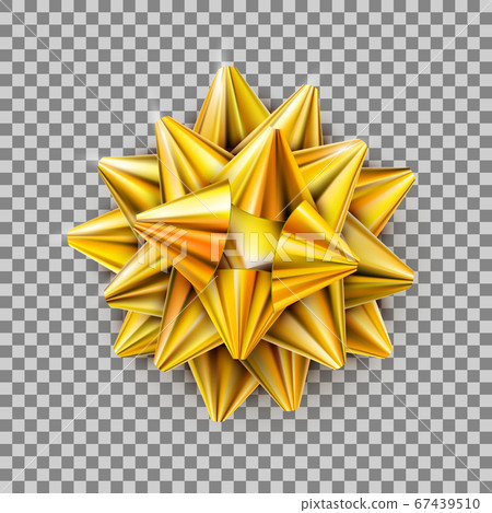 Vector Gold Realistic Bow Isolated on Transparent Background 67439510