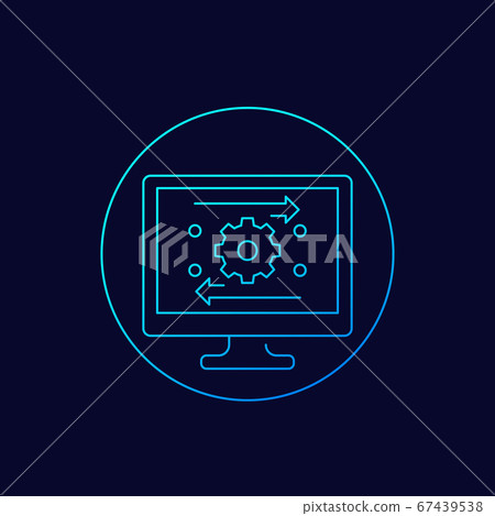 automation, optimization software linear icon 67439538