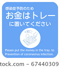 Call for posters while implementing new coronavirus infection measures 2/7 Please place money on the tray 67440309