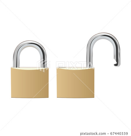 padlock open and closed, vector picture on a white background 67440339