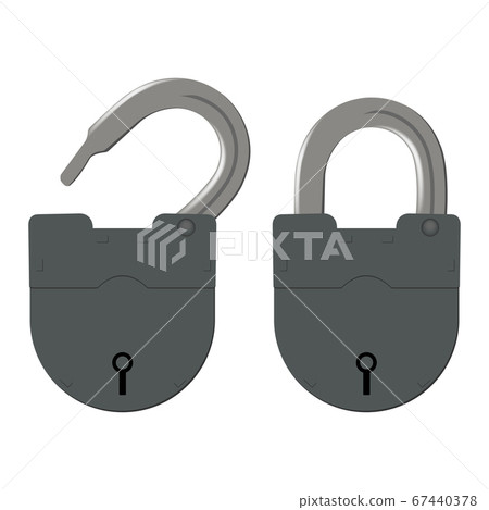 padlock open and closed, vector picture on a... - Stock Illustration ...