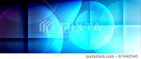 Vector abstract background - circle and cross on fluid gradient with shadows and light effects. Techno or business shiny design templates for text 67440540