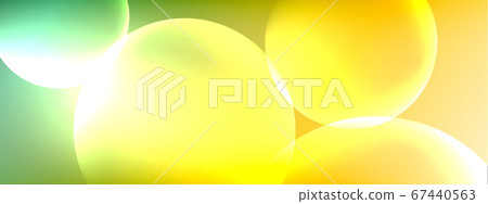 Vector abstract background liquid bubble circles on fluid gradient with shadows and light effects. Shiny design templates for text 67440563