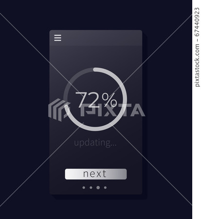 progress screen, updating, mobile interface 67440923