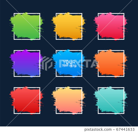 Quote template conceptual brackets grunge brush. Hand drawn acrylic stroke, quote template. Vector stock illustration 67441633