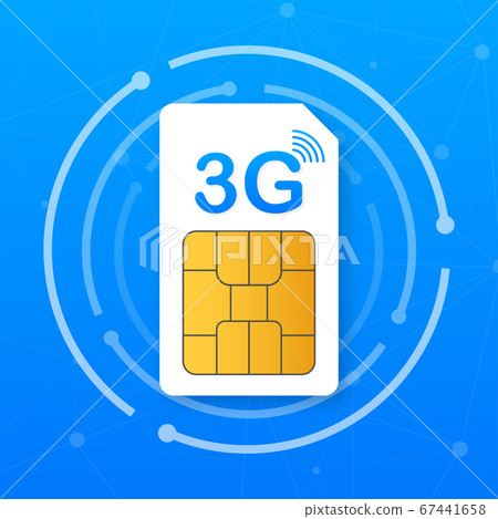 3G Sim Card. Mobile telecommunications technology symbol. Vector illustration 3G Sim Card. Mobile telecommunications technology symbol. Vector illustration 67441658