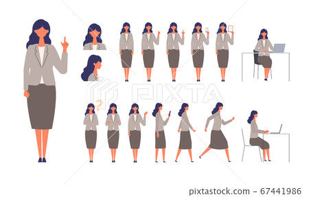 在各種身體姿勢的職業女性插圖穿著工作,站立,奔跑,坐下,行走的西裝的婦女 在各種身體姿勢的職業女性插圖穿著工作,站立,奔跑,坐下,行走的西裝的婦女 67441986