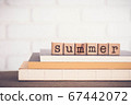The word SUMMER, letters and copy space 67442072