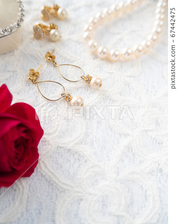 Pearl earrings necklace earrings Pearl earrings necklace earrings 67442475