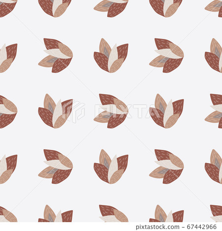 Floral isolated seamless pattern with leaves in brick color. White background. Floral isolated seamless pattern with leaves in brick color. White background. 67442966