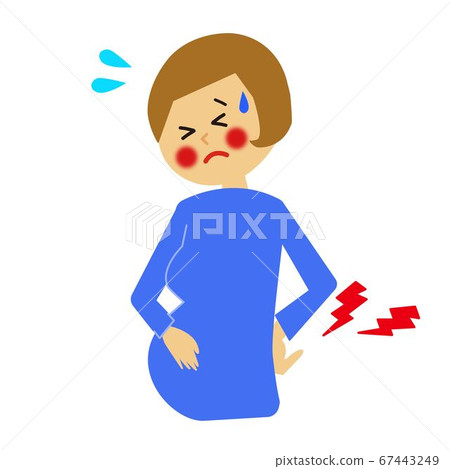 Late pregnancy women with back pain 67443249