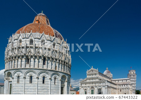 The Pisa Baptistery with the Cathedral and Leaning The Pisa Baptistery with the Cathedral and Leaning 67443322
