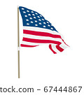 USA flag waving on the wind, Vector Illustration 67444867