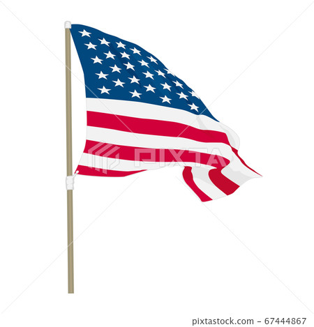 USA flag waving on the wind, Vector Illustration USA flag waving on the wind, Vector Illustration 67444867