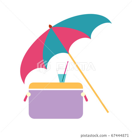 Concept sea vacation, umbrella, refrigerator and cool cocktail vector illustration Concept sea vacation, umbrella, refrigerator and cool cocktail vector illustration 67444871
