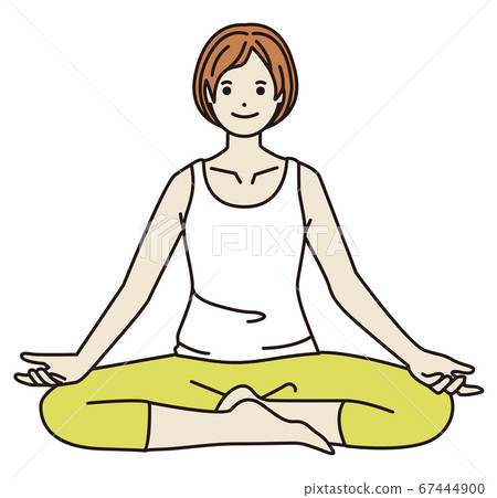 女人做瑜伽姿勢 67444900