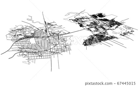 Outline city concept. Wire-frame style Outline city concept. Wire-frame style 67445015