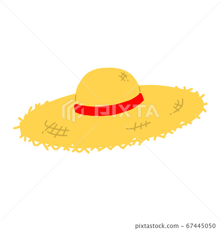 Hand drawn illustration icon of straw hat [white background] 67445050