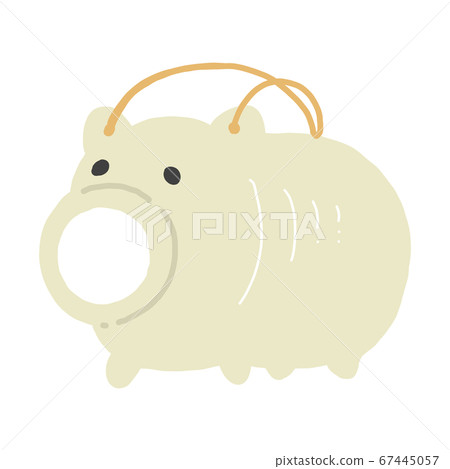 Hand drawn illustration icon of mosquito catching pig [white background] 67445057