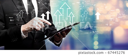 Rising arrow theme with businessman 67445276