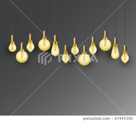Background with retro bulbs Edison 67445590