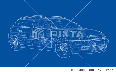 Concept car. 3D illustration 67445677