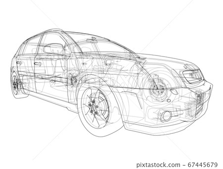 Concept car. 3D illustration 67445679