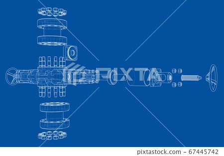 Blowout preventer. 3D illustration 67445742