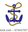 Sea anchor on white background, cartoon 67445767