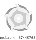 Circular saw blade on a white background. Vector 67445768