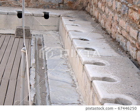 Public multi-seat toilet at spectacular antique Public multi-seat toilet at spectacular antique 67446250