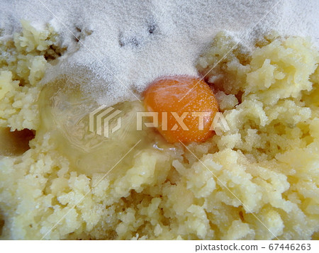 Making potato dough for dumplings or gnocchi Making potato dough for dumplings or gnocchi 67446263