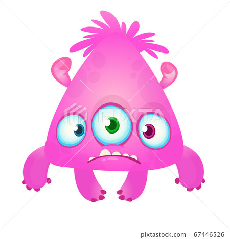 Happy cartoon alien or monster with three eyes.... - Stock Illustration  [67446526] - PIXTA