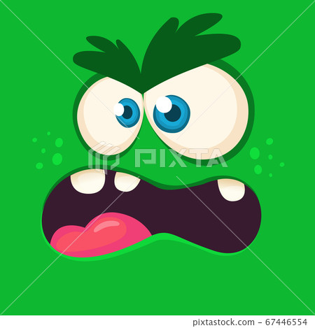 Cool cartoon monster face. Halloween vector illustration 67446554